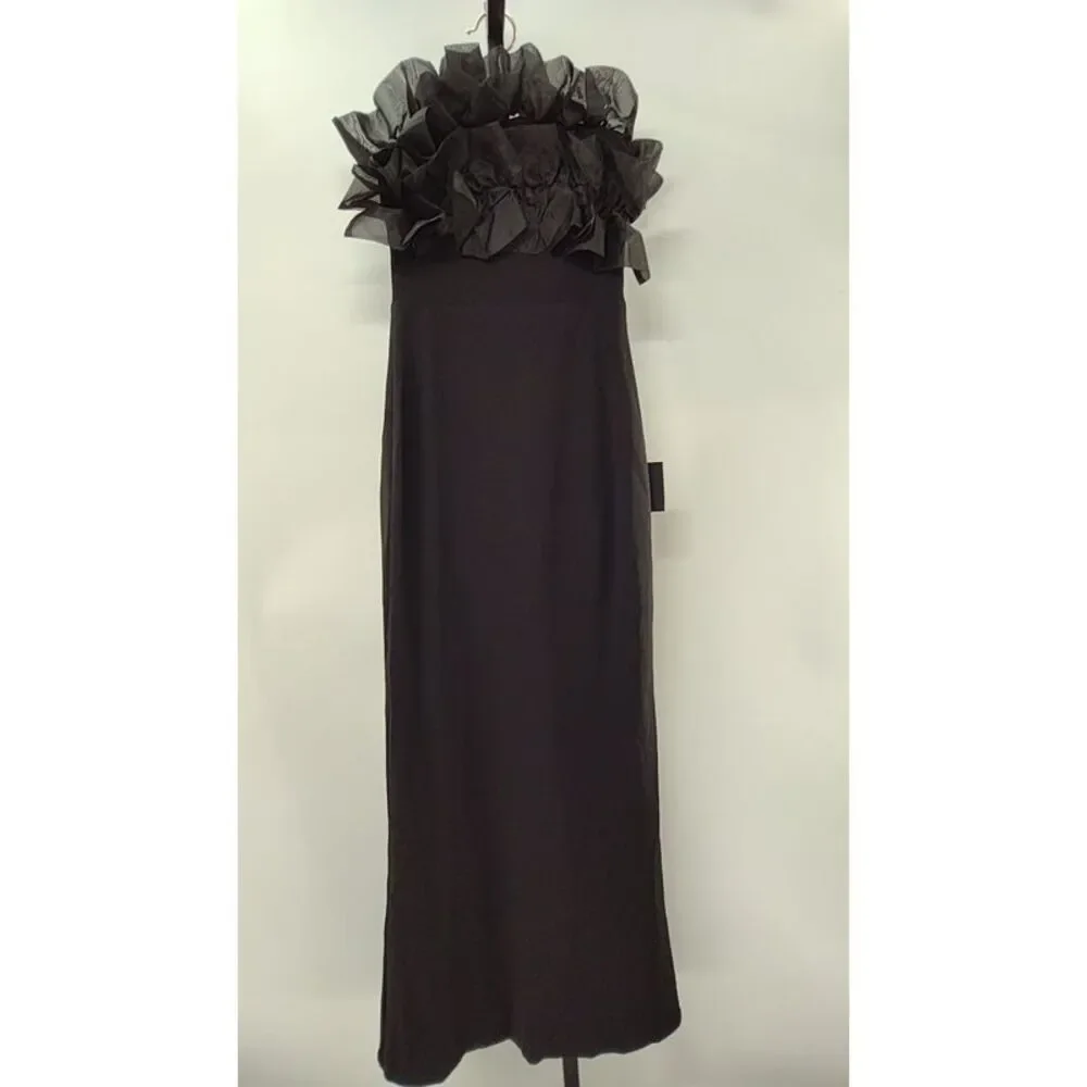 Lulu's Black Ruffle Strapless Maxi Dress - Picture 6 of 6